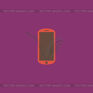 Mobile flat icon - vector image