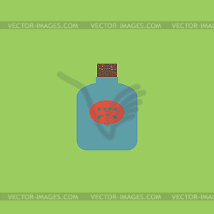Bottle of poison - vector clip art