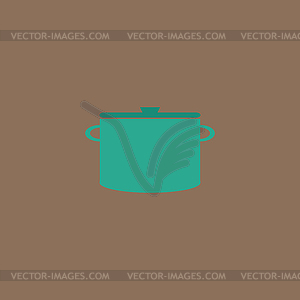 Kitchen icon of pan - vector clipart / vector image