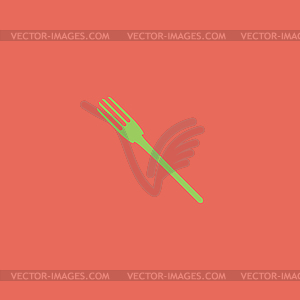 Fork flat icon - vector clip art