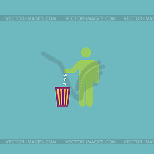 Bin symbol on background - vector image