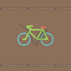 Mountain bike flat icon - vector clip art