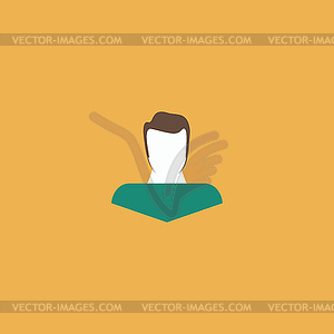 Boy icon head silhouette - vector image