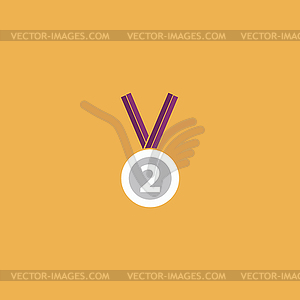 Second place award silver medal - vector clipart / vector image