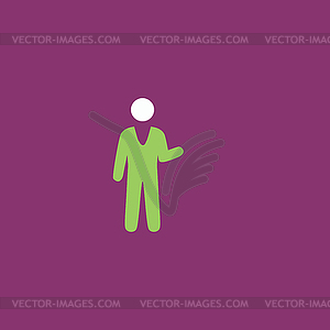 Man standing with pointer icon - stock vector clipart