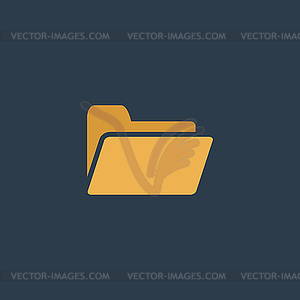 Folder flat icon - vector clipart