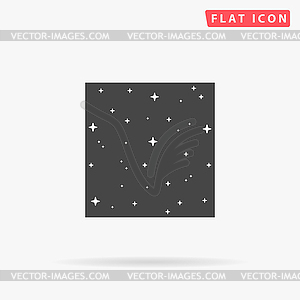 Starry night simple flat icon - vector image