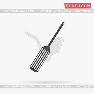 Screwdriver simple flat icon - vector clipart