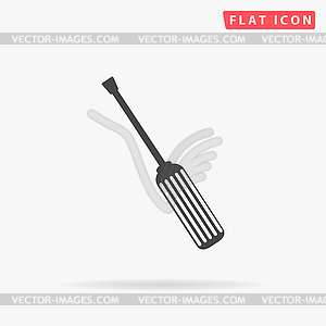 Turn-screw simple flat icon - vector clipart