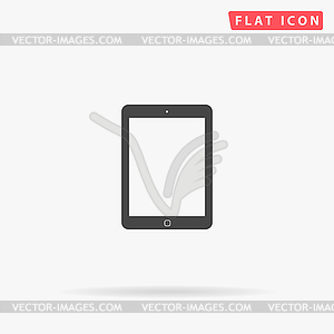 Tablet simple flat icon - vector image