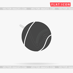 Tennis ball simple flat icon - vector clip art