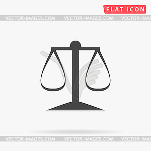 Justice scale simple flat icon - vector clipart