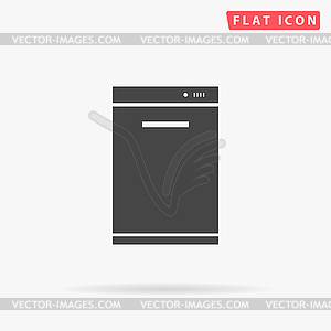 Dishwasher simple flat icon - stock vector clipart