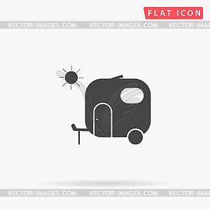 Trailer simple flat icon - vector EPS clipart