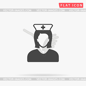Nurse simple flat icon - vector clip art