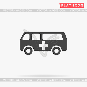 Ambulance simple flat icon - vector clipart