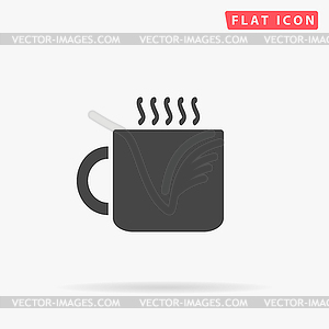 Hot cup simple flat icon - vector image