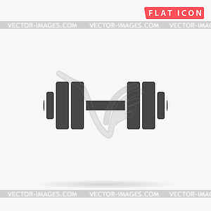 Dumbbell simple flat icon - vector clip art