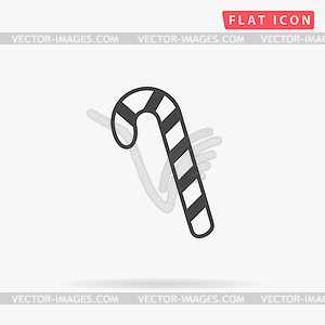 Candy cane simple flat icon - vector image