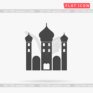 Mosque simple flat icon - vector image