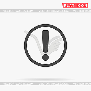 Exclamation simple flat icon - vector clipart