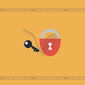 Padlock and key icon. Eps 10 - vector image