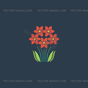 Bush flower icon - vector clipart