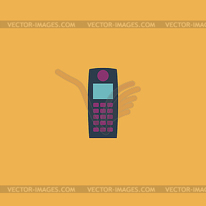 Retro mobile phone icon - vector image