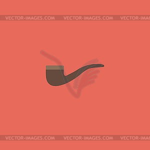 Табачные трубы с плоским значок - стоковое векторное изображение