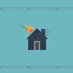 House on fire icon - vector clipart