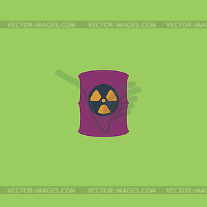 Container with radioactive waste icon - vector clipart / vector image
