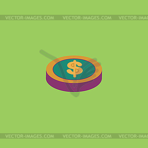 Casino chip - color vector clipart