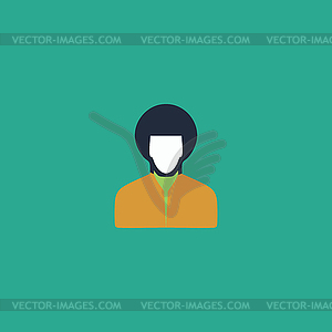 Rastafarian man flat icon - vector clipart