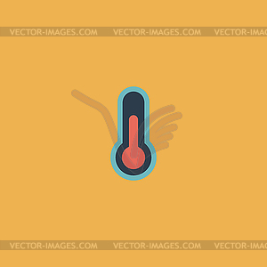 Thermometer flat icon - vector clipart / vector image