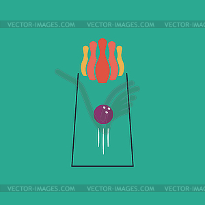 Bowling icon. Game symbol. Flat - vector image