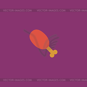 Chicken or turkey leg - royalty-free vector clipart