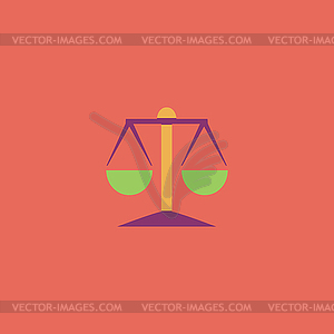 Mechanical scales flat icon - color vector clipart