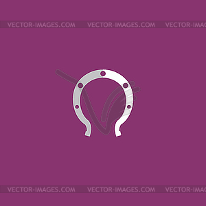 Horseshoe flat icon - vector image