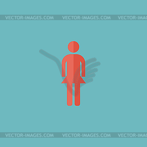 Simple woman icon on background - vector clip art