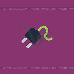 Power cord flat icon - vector image