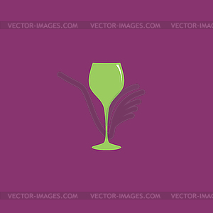 Elegant wine glass - vector clip art