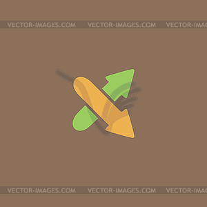 Two arrows. Direction sign. Flat design style - vector clip art