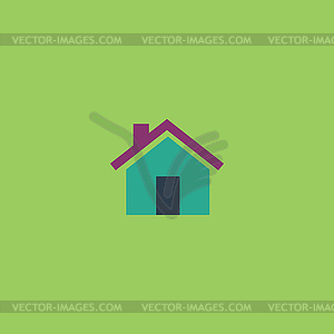 Small house flat icon - vector clip art