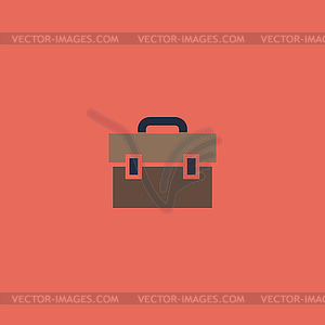 Briefcase flat icon - vector clip art