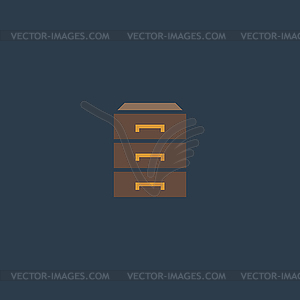 Chest of drawers icon - vector clipart / vector image