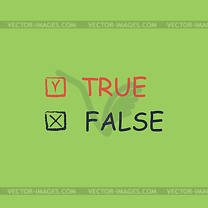 True and False icon - vector clipart