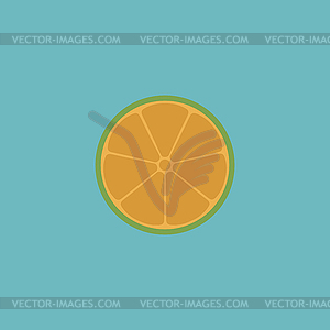 Half of lemon icon - vector clip art