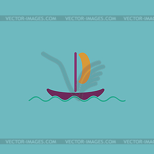 Yachts flat icon - vector clip art