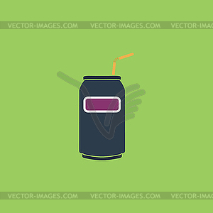 Soda Cans with tube icon - vector image