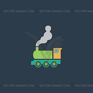 Train flat icon - royalty-free vector image